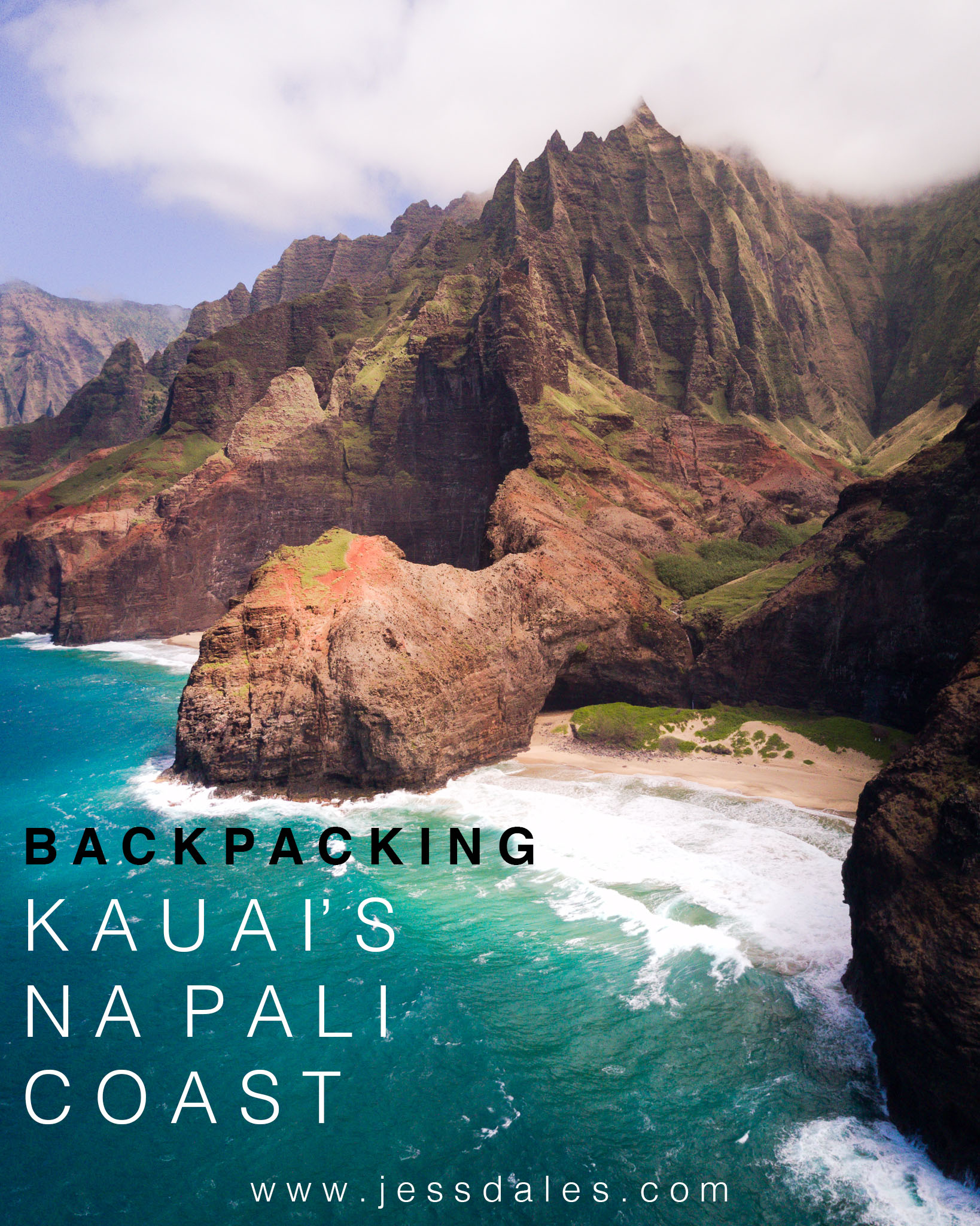 Hiking The Kalalau Trail along Kauai’s Na Pali Coast.