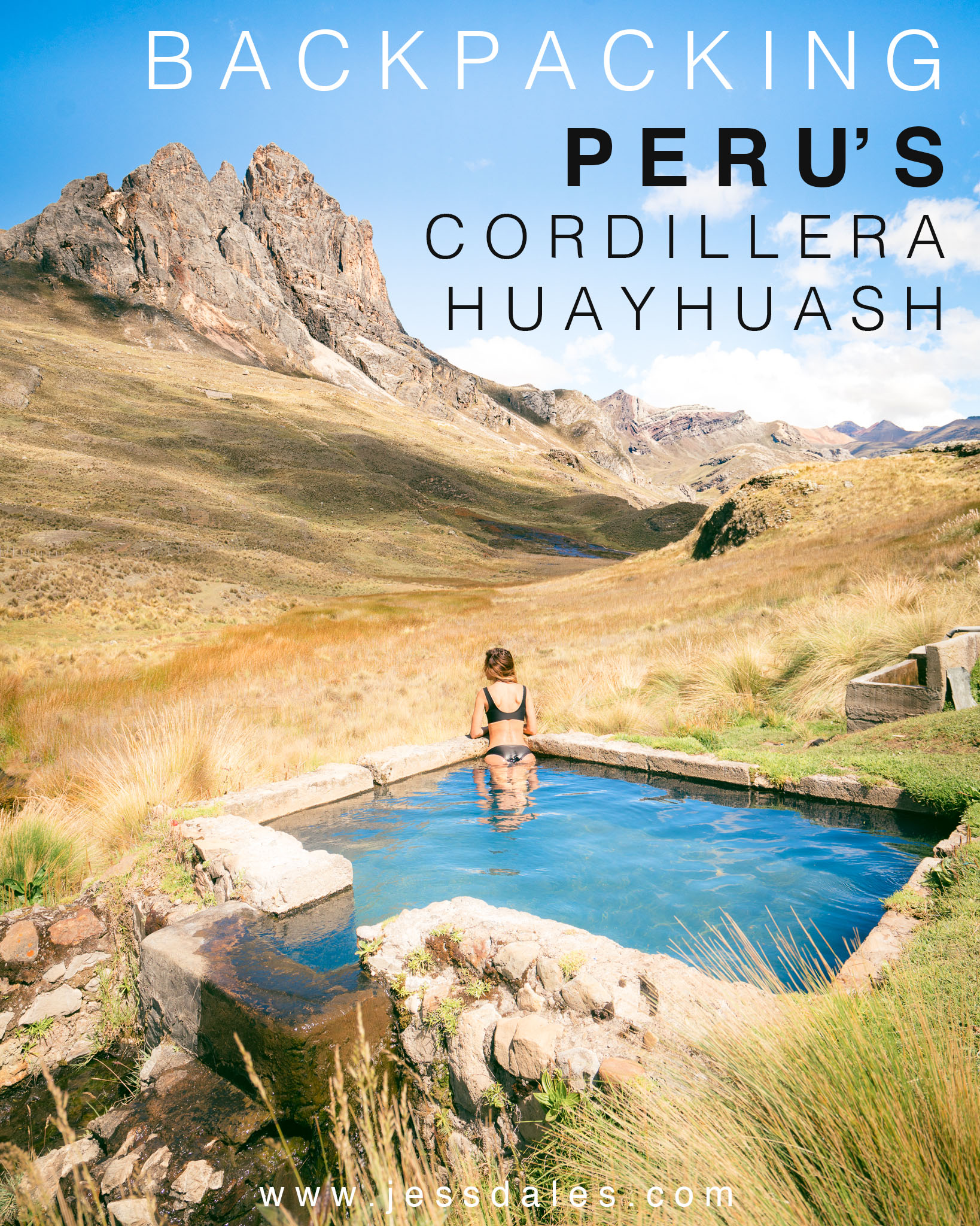 Hot springs on the Cordillera Huayhuash Trek in Peru.