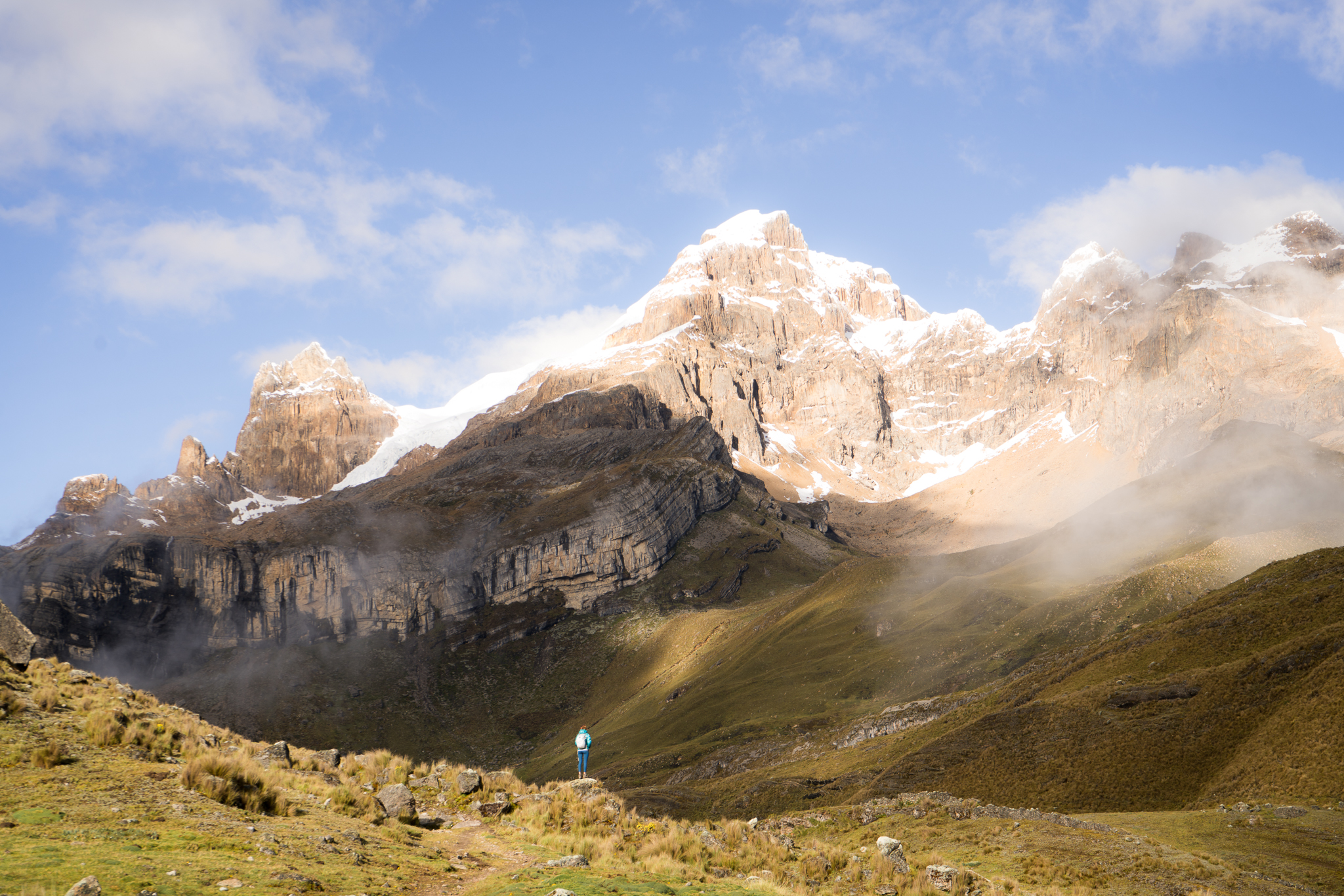 Feeling small in big landscapes on the Cordillera Huayhuash Trek in Peru.