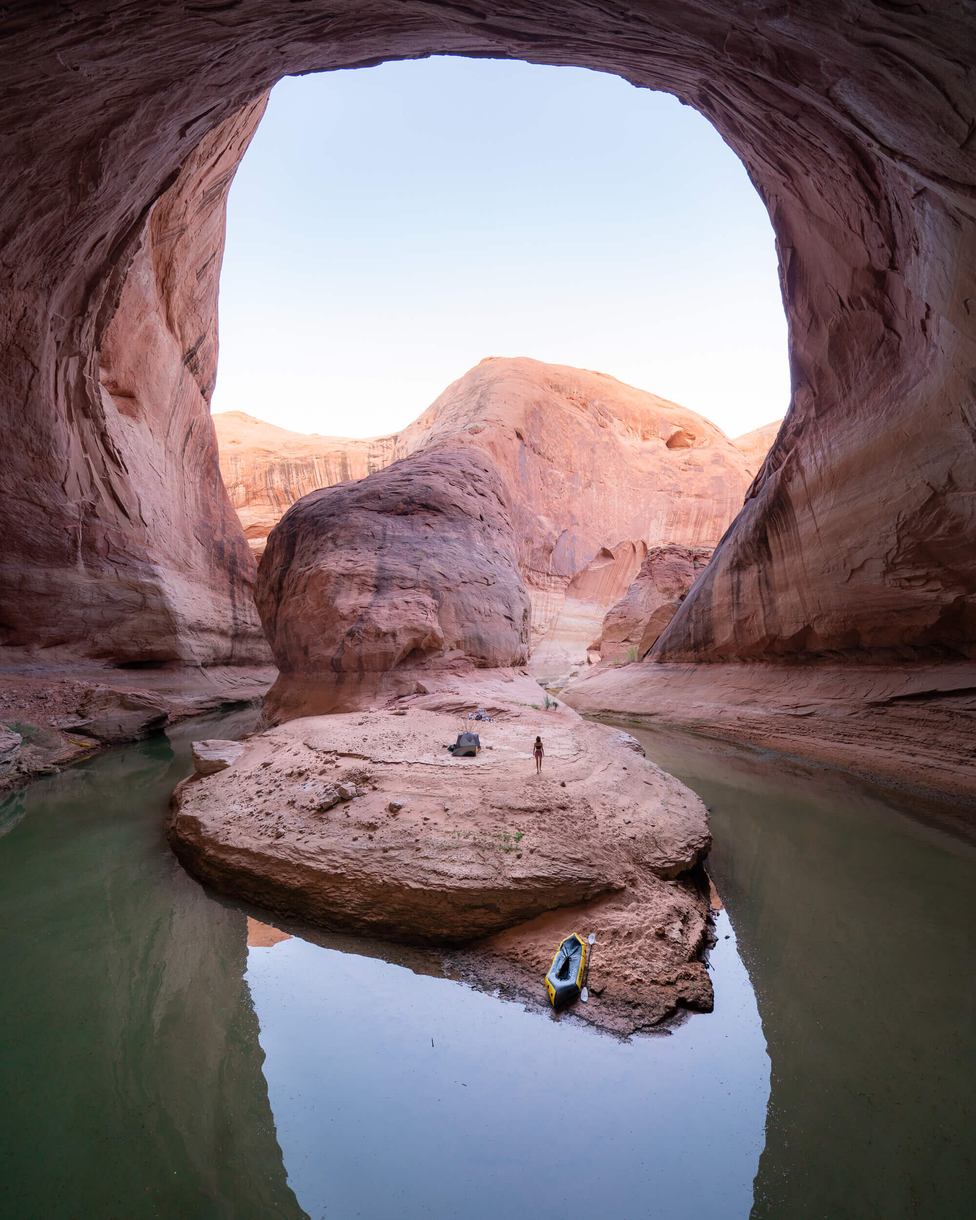 One of our many camp sites during our Lake Powell packrafting trip.