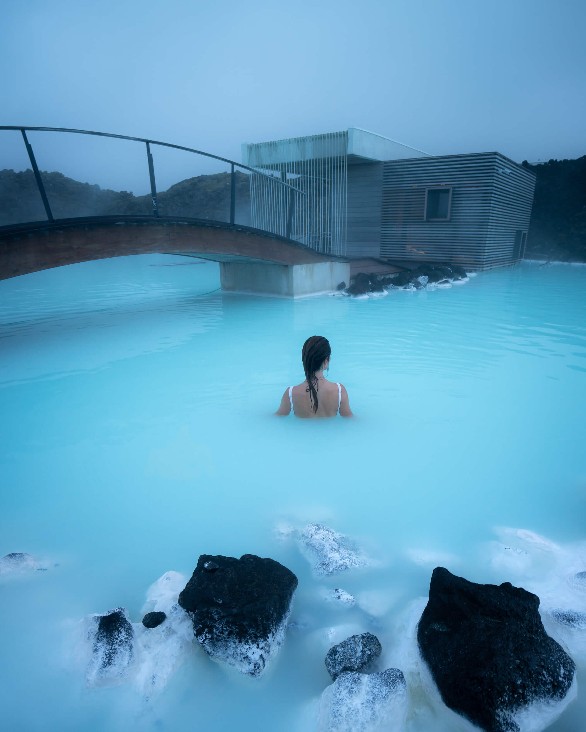 Relaxing at the Blue Lagoon Geothermal Spa before heading to the airport.