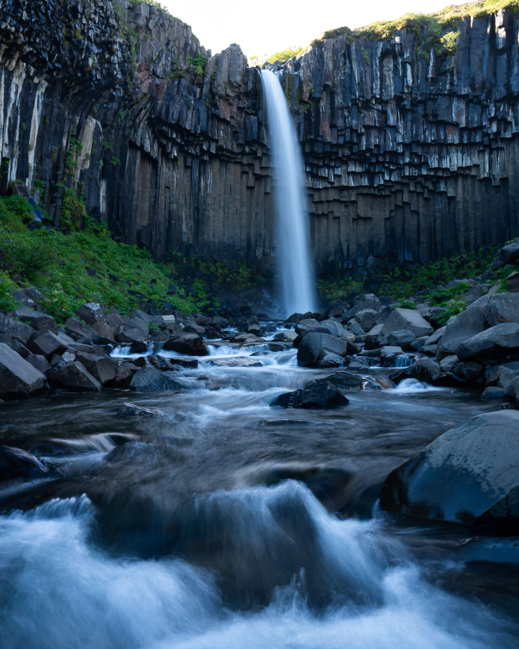 A short hike in Skaftafell National Park will take you to Svartifoss Waterfall with its famous basalt columns.