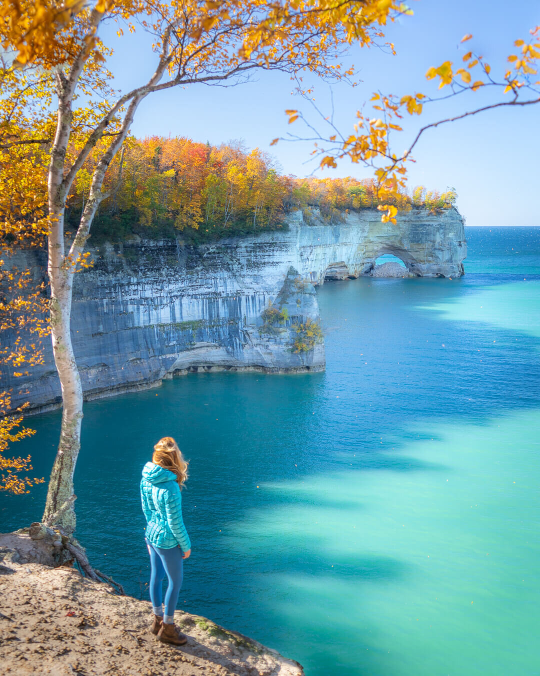 Autumn colors along Pictured Rocks National Lakeshore in Michigan.