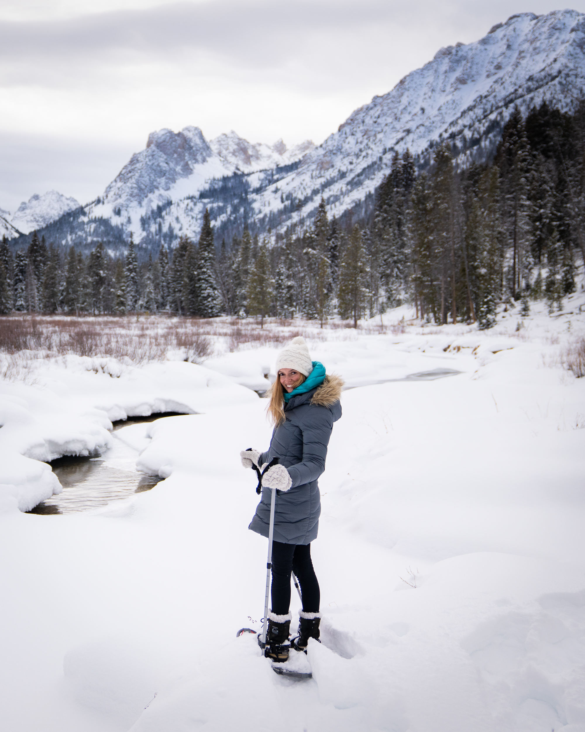 Jess snowshoeing in Sun Valley, Idaho