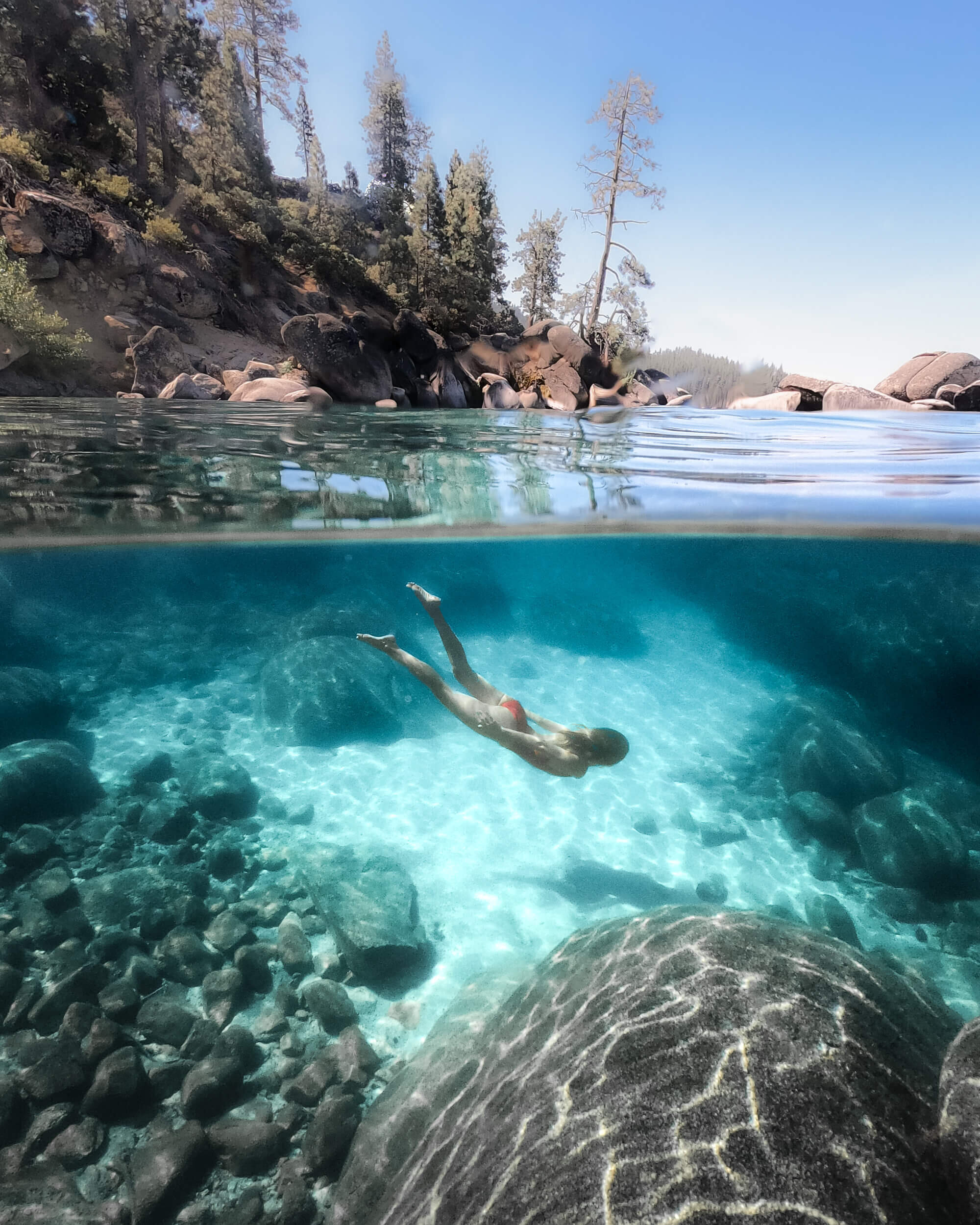 Underwater views at Lake Tahoe.