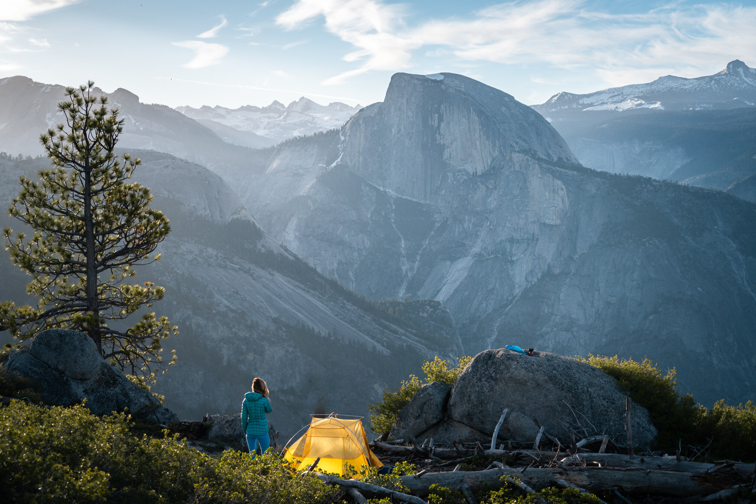 It’s not hard to find a camp spot with a view at Yosemite National Park. Tent:  Big Agnes Tiger Wall UL2 Tent