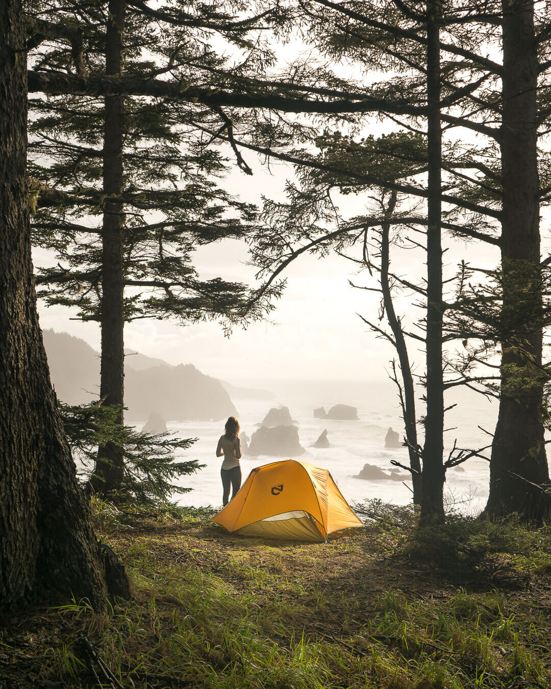 Camping on the coast.