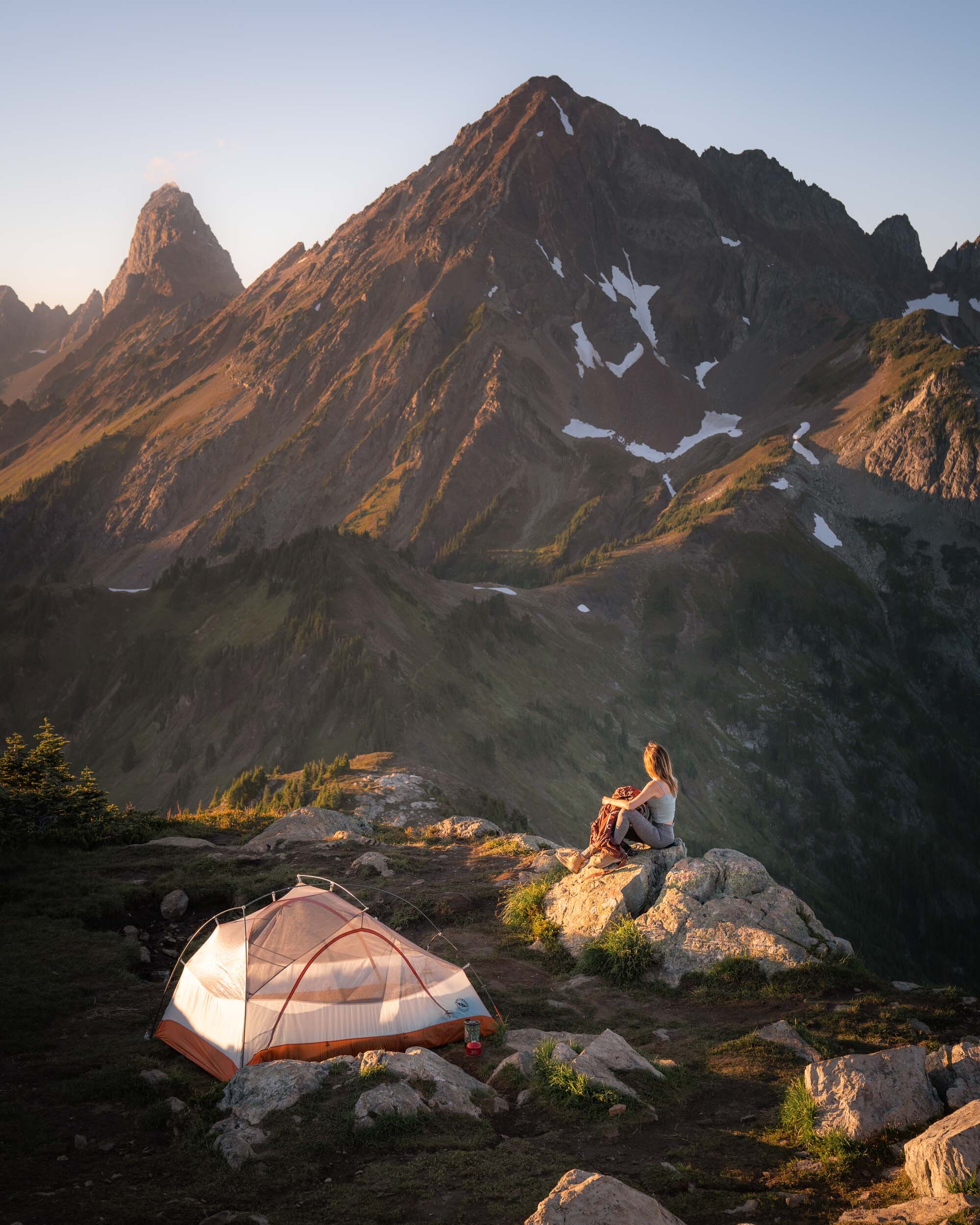 Spending the night in the North Cascades, WA. Tent:  Big Agnes Copper Spur HV UL2 Tent .