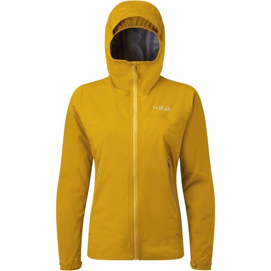 a yellow waterproof jacket