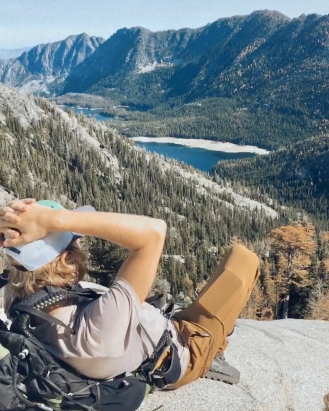 Once we reached this view point above Snow Lakes the cameras never came back out. This is a screen shot from a story video I took - sorry for the poor quality!