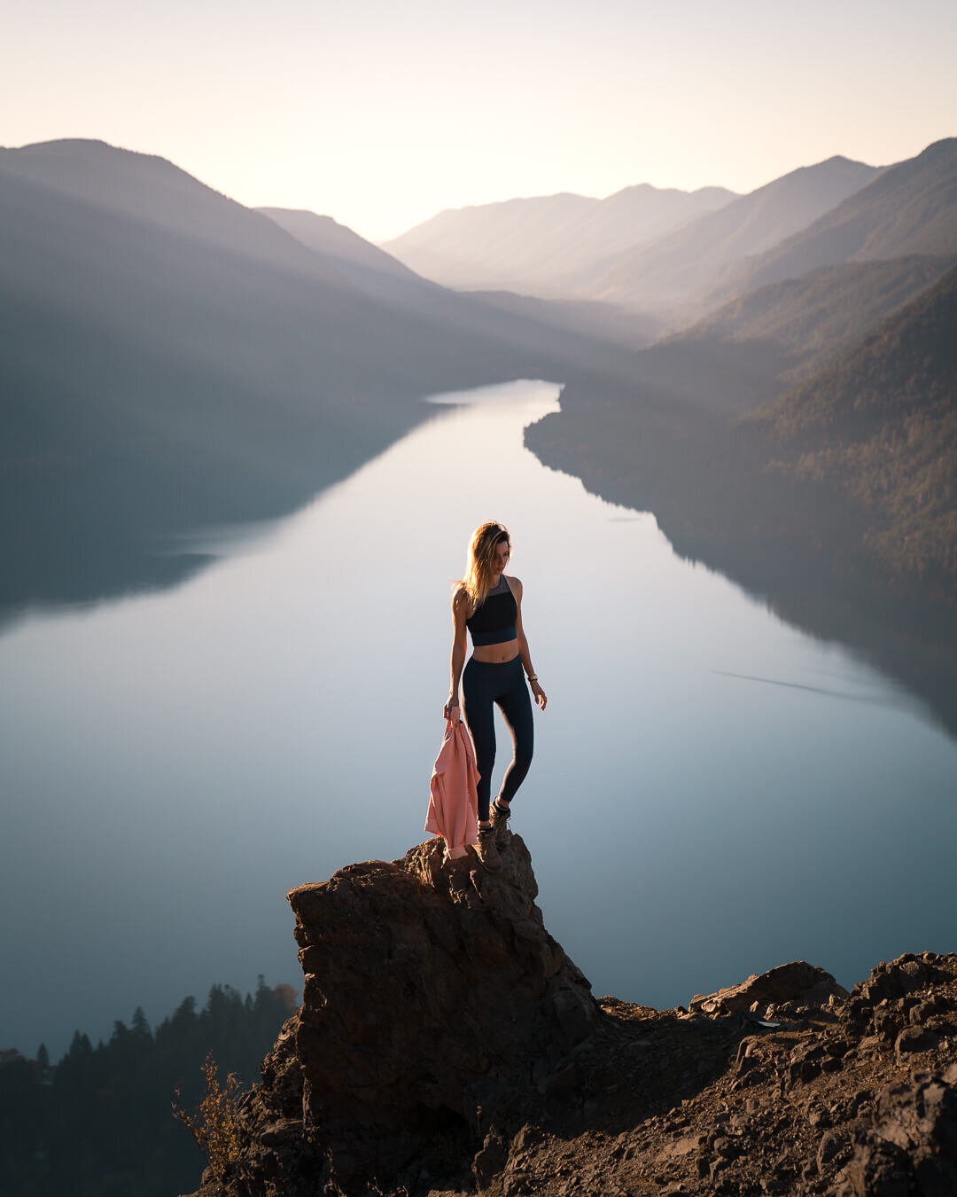 The view from the top of Mount Storm King on the Olympic Peninsula. Wearing:  Hiking Boots