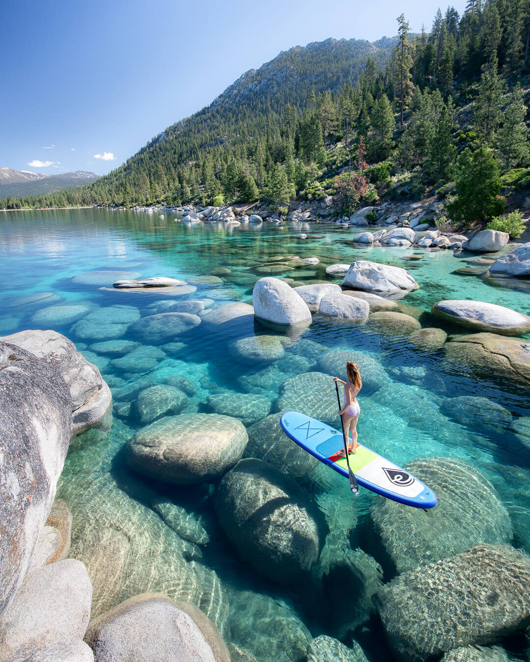 Paddeling on Lake Tahoe’s perfect water on a warm day in May.