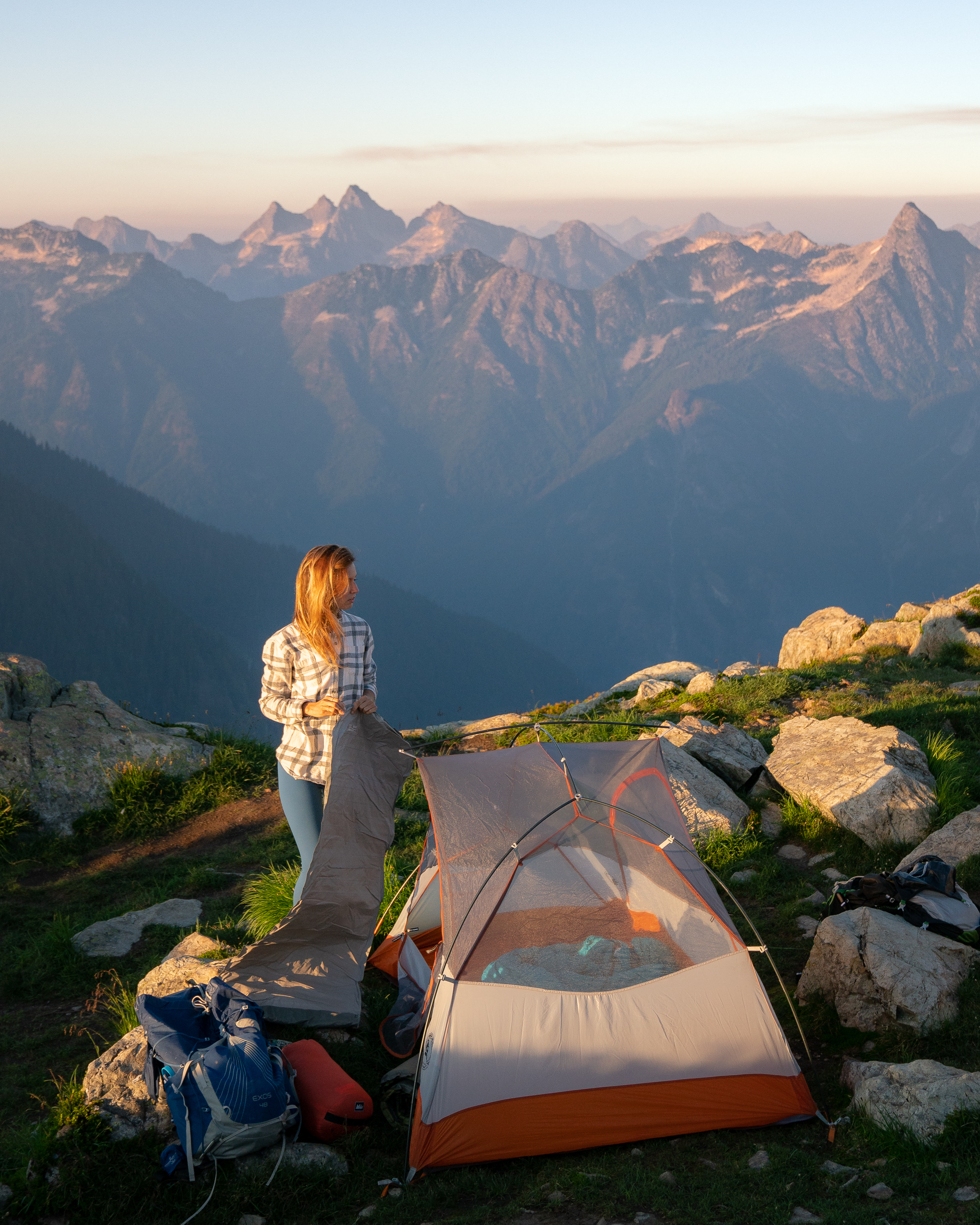 Pack: Osprey Exos 48 Sleeping Pad: Term-a-Rest NeoAir XTherm Tent: Big Agnes Copper Spur HV UL2