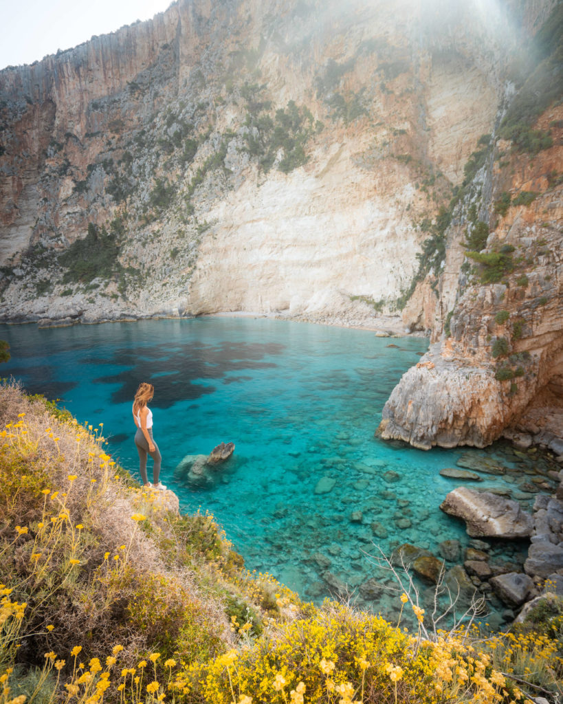 Jess Wandering look out over the waters of Zakynthos Island Greece