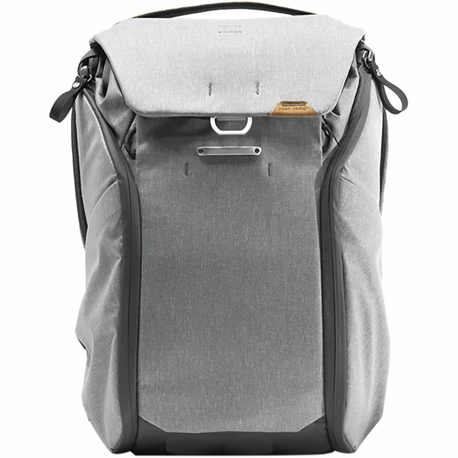 a grey camera backpack