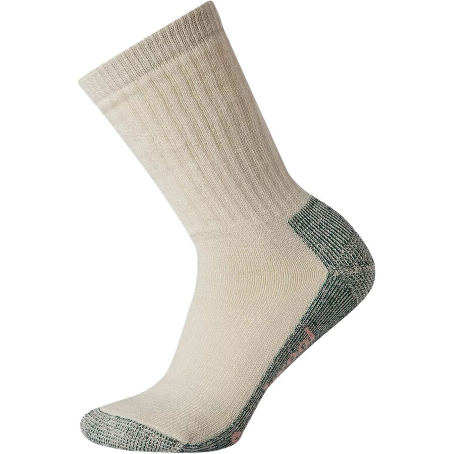 wool socks with a reinforced green heel and toe
