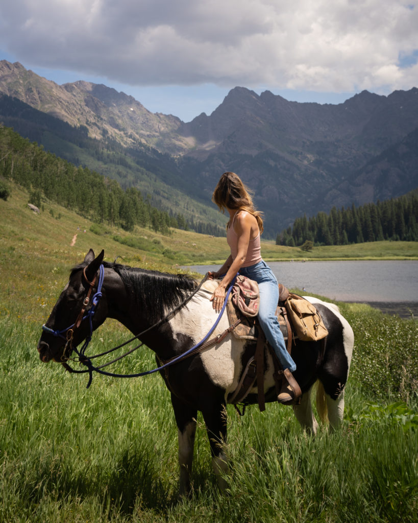 Horseback riding near Vail colorado in the summer