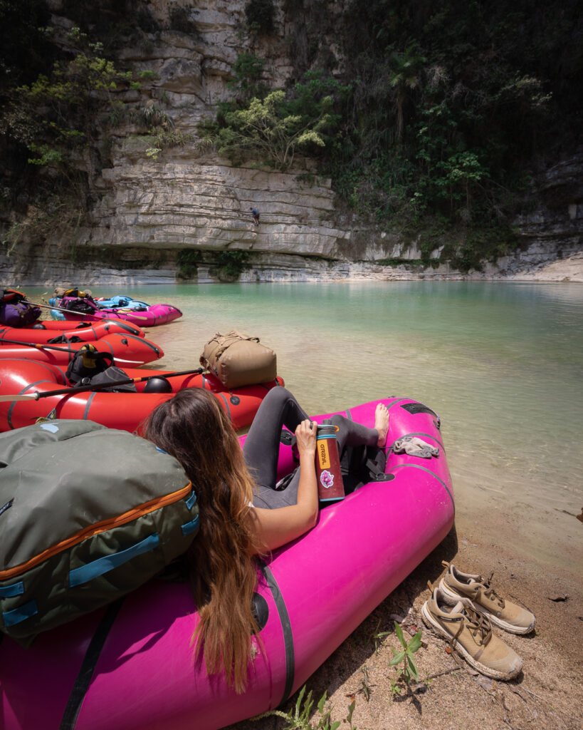 Jess Wandering on a packrafting trip in Mexico