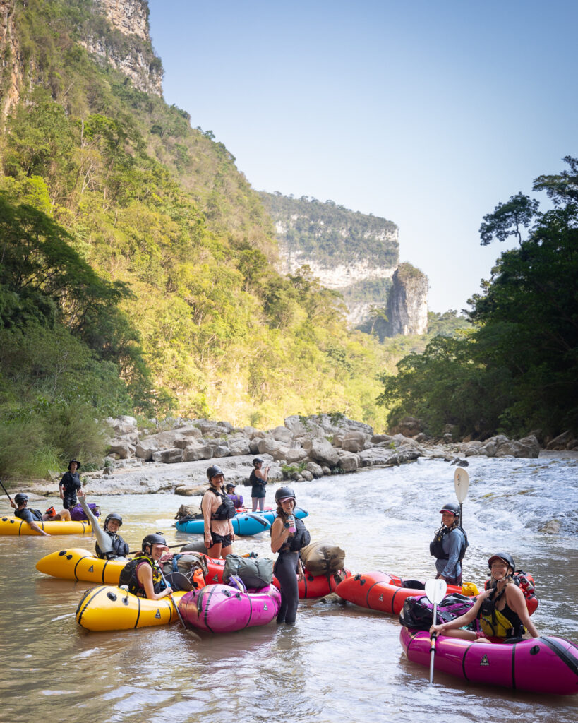 Group on a river rafting trip in Mexico