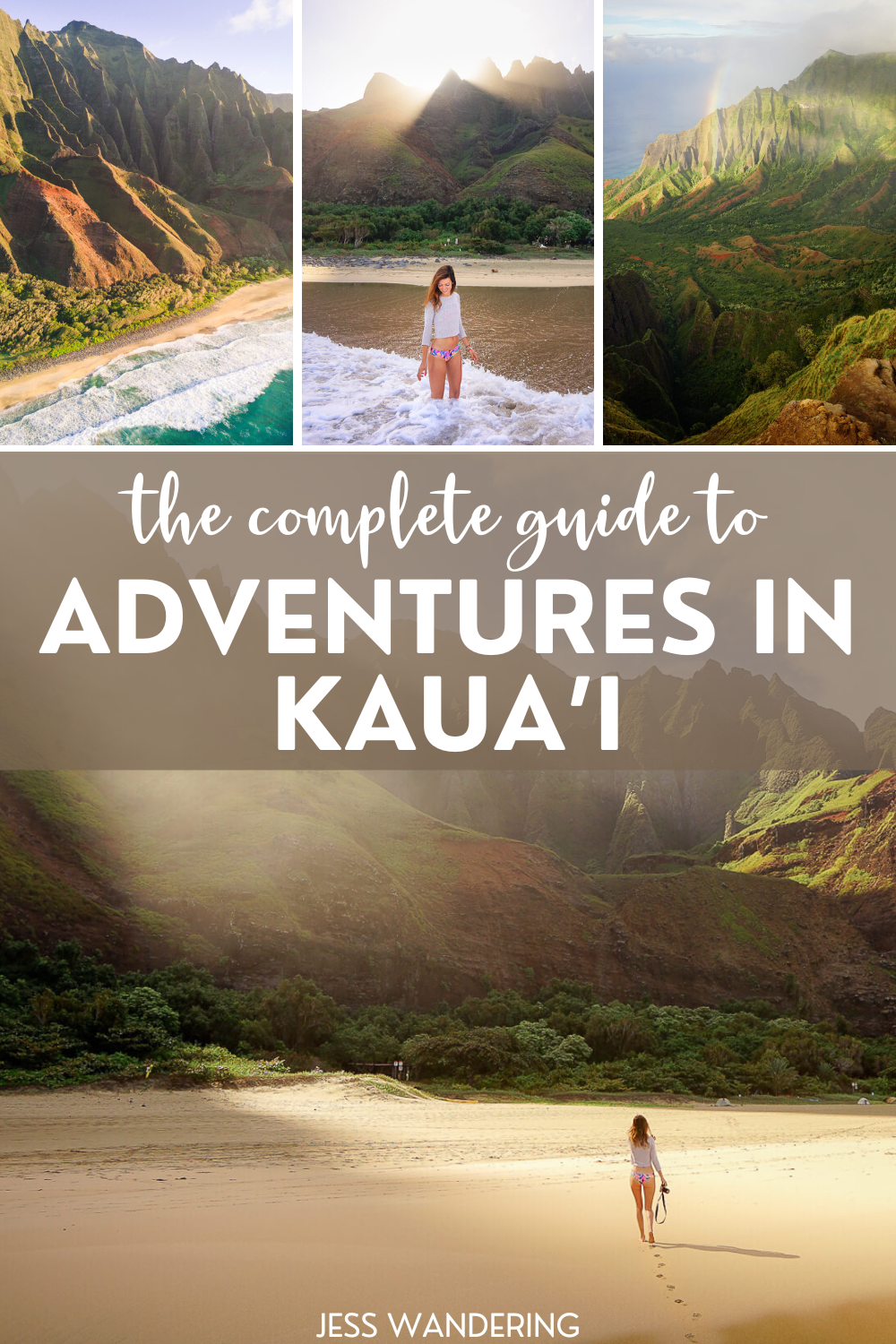 complete guide to best things to do in kauai hawaii pin with images of na pali coast and kauai beaches